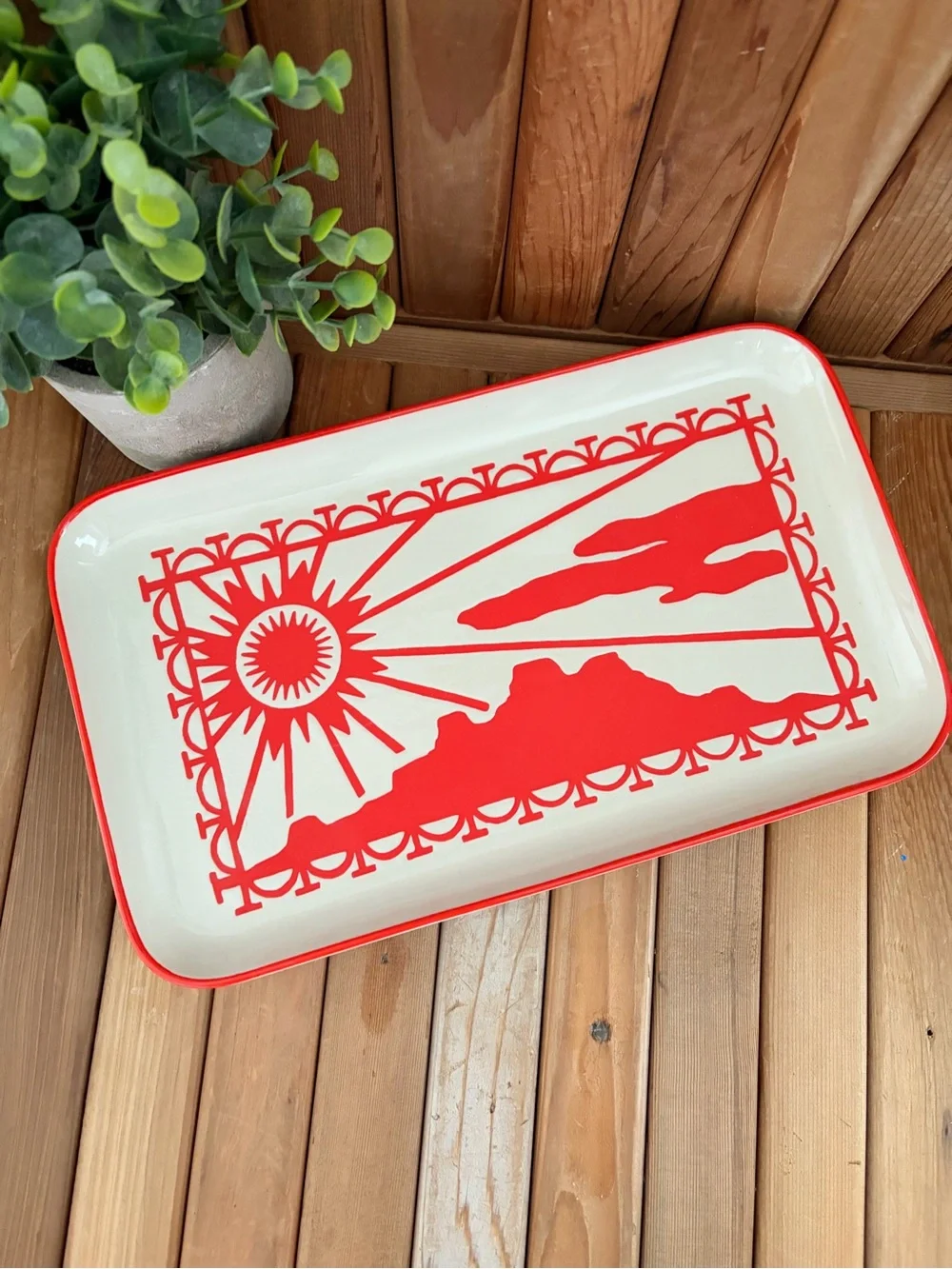 Latino Heritage Month Ceramic Serving Tray, Desert Sun Snack Platter by Target
